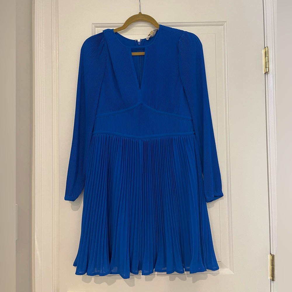 NWT Michael Kors Pleated Long-Sleeve Minidress
